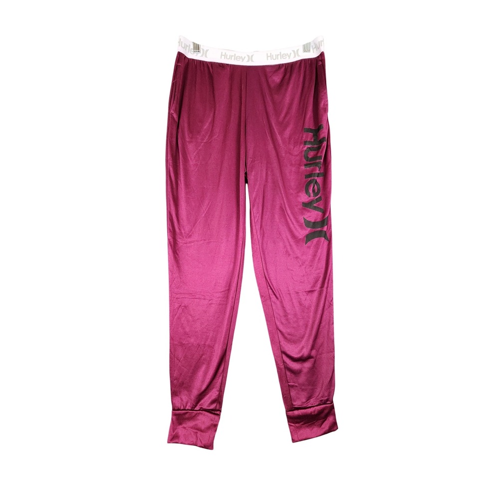 Hurley‎ Women's Lounge Pants Joggers Medium Maroon Activewear Workout Comfy
